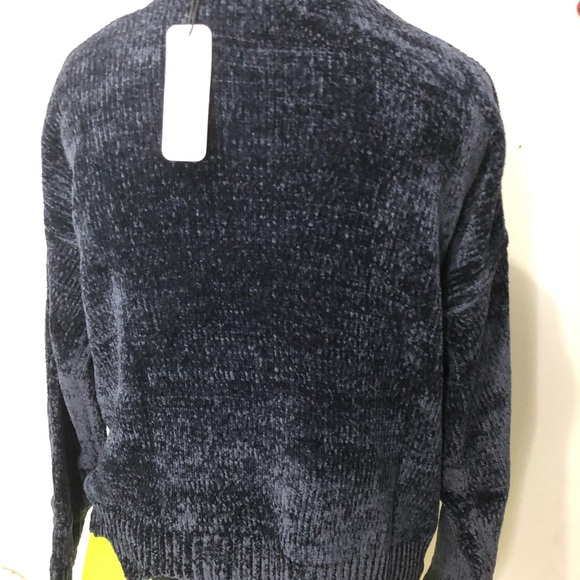 NAVY BLUE SOFT COZY YARM CREW NECK SWEATER TOP - Picture 6 of 6